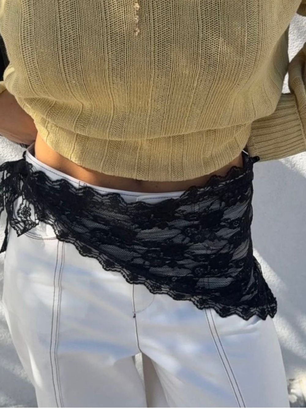 Lace Waist Scarf Belt - Picture 2 of 7